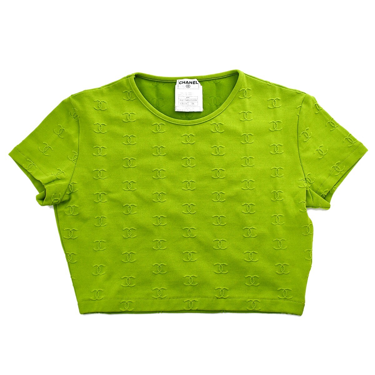Chanel Cropped T-shirt Green 97P #38 192265 | eBay