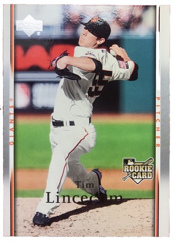 2007 UPPER DECK BASEBALL CARD #166 TIM LINCECUM S.F. GIANTS ROOKIE
