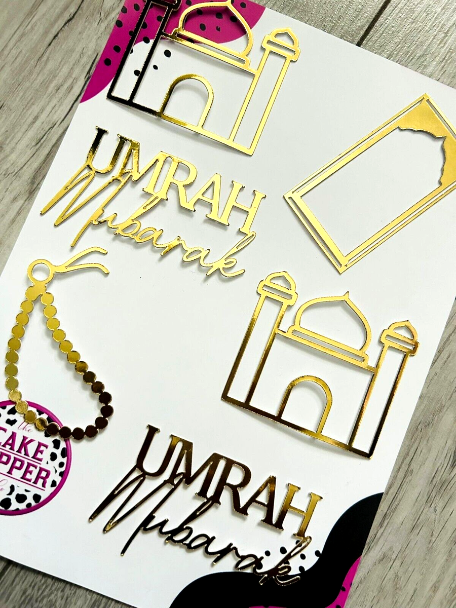13 Décorations Cupcakes "Umrah Mubarak" Noir Et Or - Pour Ramadan, Aïd, Fêtes Musulmanes