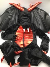 Black Red Dragon Halloween Costume Full Body Wings Tail Horns Dream Play Kid 3T