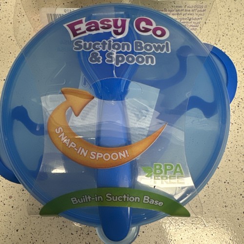 Nuby Bowl Lid Spoon Easy Go Feeding Kit 6+ mo BPA Free Pink Blue Gr New - Picture 17 of 17