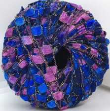 Berlini East Track II 72 Blueberry Parfait Glittery Ladder Ribbon Yarn 50gr