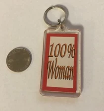 100% Woman Plastic Key Ring Keychain