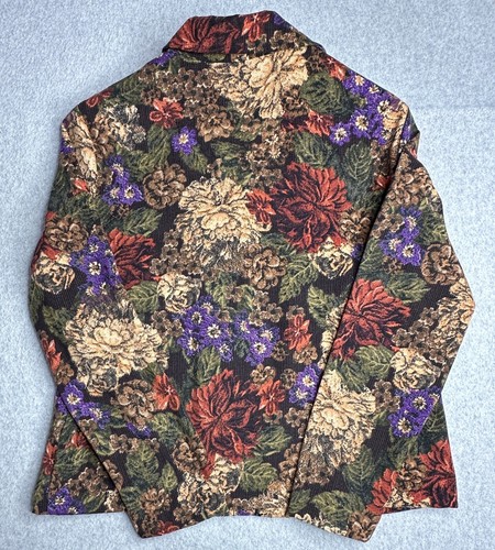 Briggs New York Blazer Jacket Womens PM Green Red Petite Floral Lightweight Lady - Picture 4 of 7