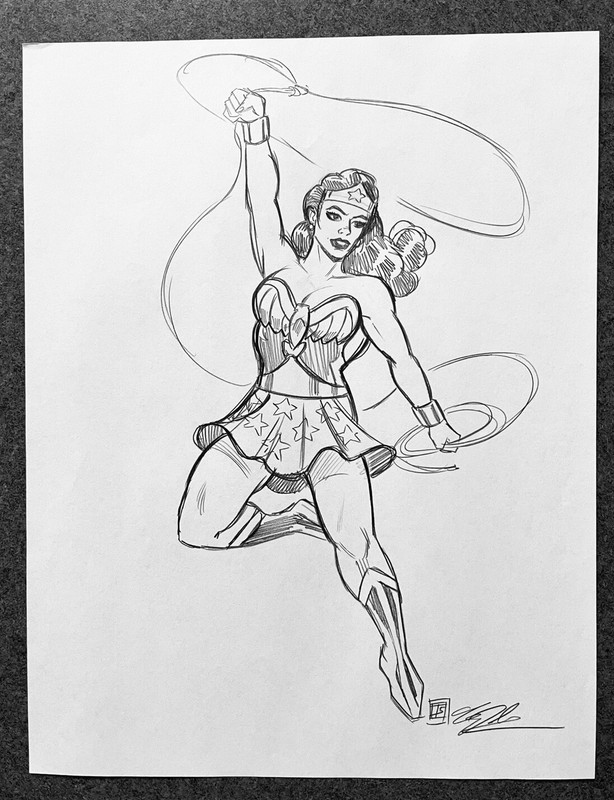Wonder Woman ORIGINAL PENCIL SKETCH by Tim Shinn