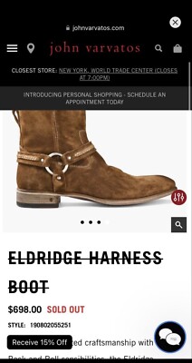 $698 John Varvatos Collection Eldridge Harness Boot 8.5 | eBay display picture 3