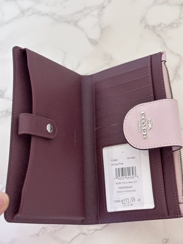 Coach C2869 Eisrosa große Handy Tech Leder Geldbörse Kalbsleder Neu mit Etikett $ 272,99 - Bild 5 von 5