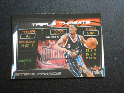 2000-01 Fleer Triple Crown  Triple Threats #7 TT Steve Francis - Houston Rockets