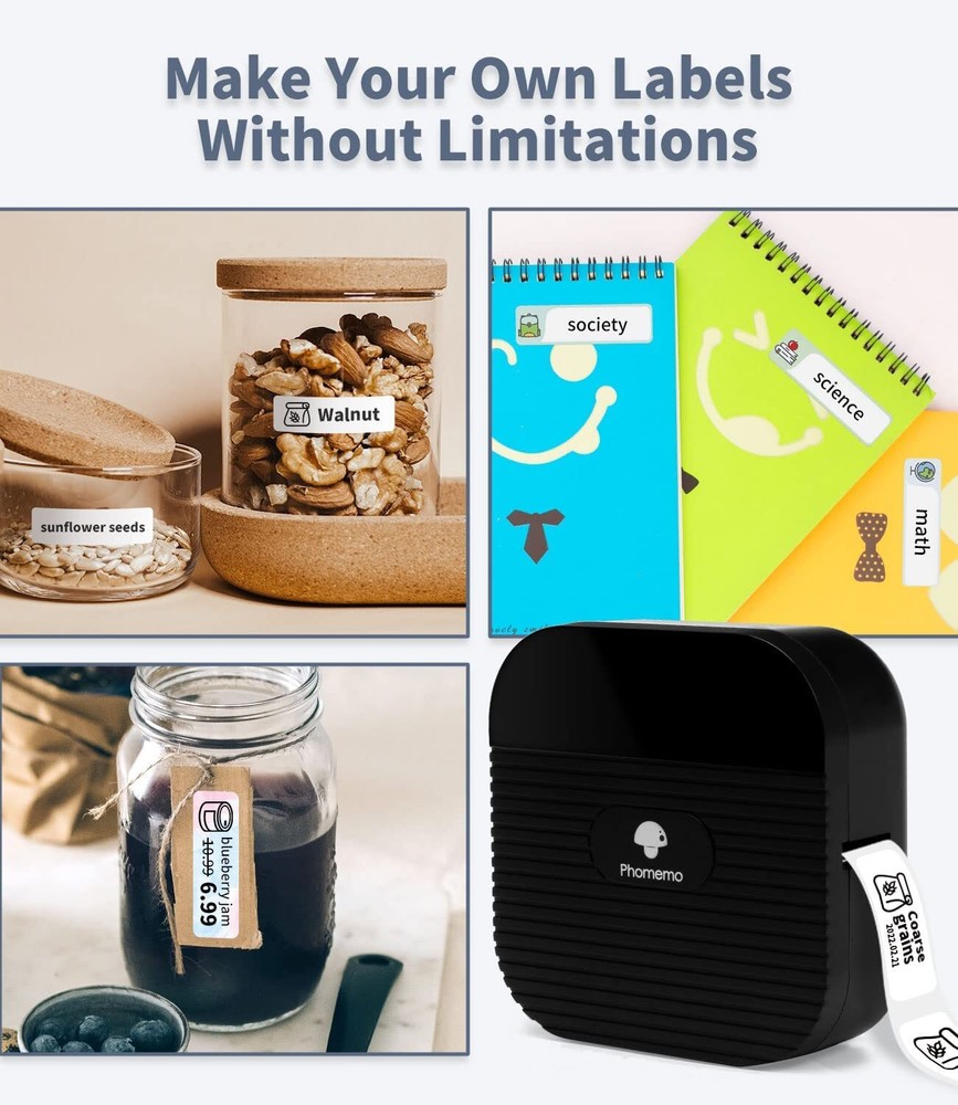 Bluetooth Label Maker P21 Mini Wireless Printer with Tape for Home & Office