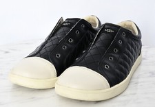 UGG Kids Sneakers Slip-On Zinnia Quilted Leather Black 1009941 Big Kid Sz 5