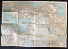1938 Bible Lands Map National Geographic 25&rdquo; by 35&rdquo; Vintage