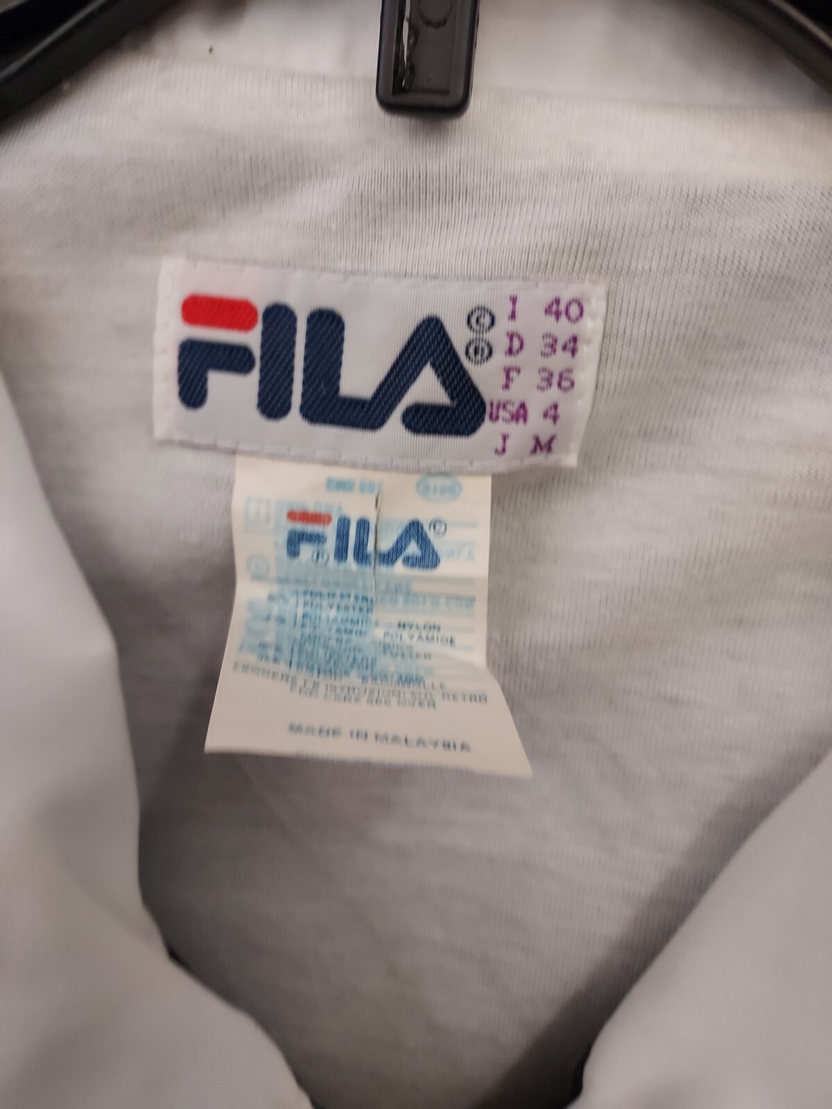 giacca a vento fila nera con bordo oro elastico cravatta vita taglia 4 poliestere