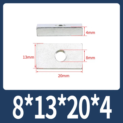 Rechteckige Vierkantmuttern Gleitblöcke für Alu Zubehör, mechanische Ausrüstung - Picture 58 of 73
