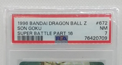 PSA 7 1996 BANDAI DRAGON BALL Z SON GOKU SUPER BATTLE PART 16 #672