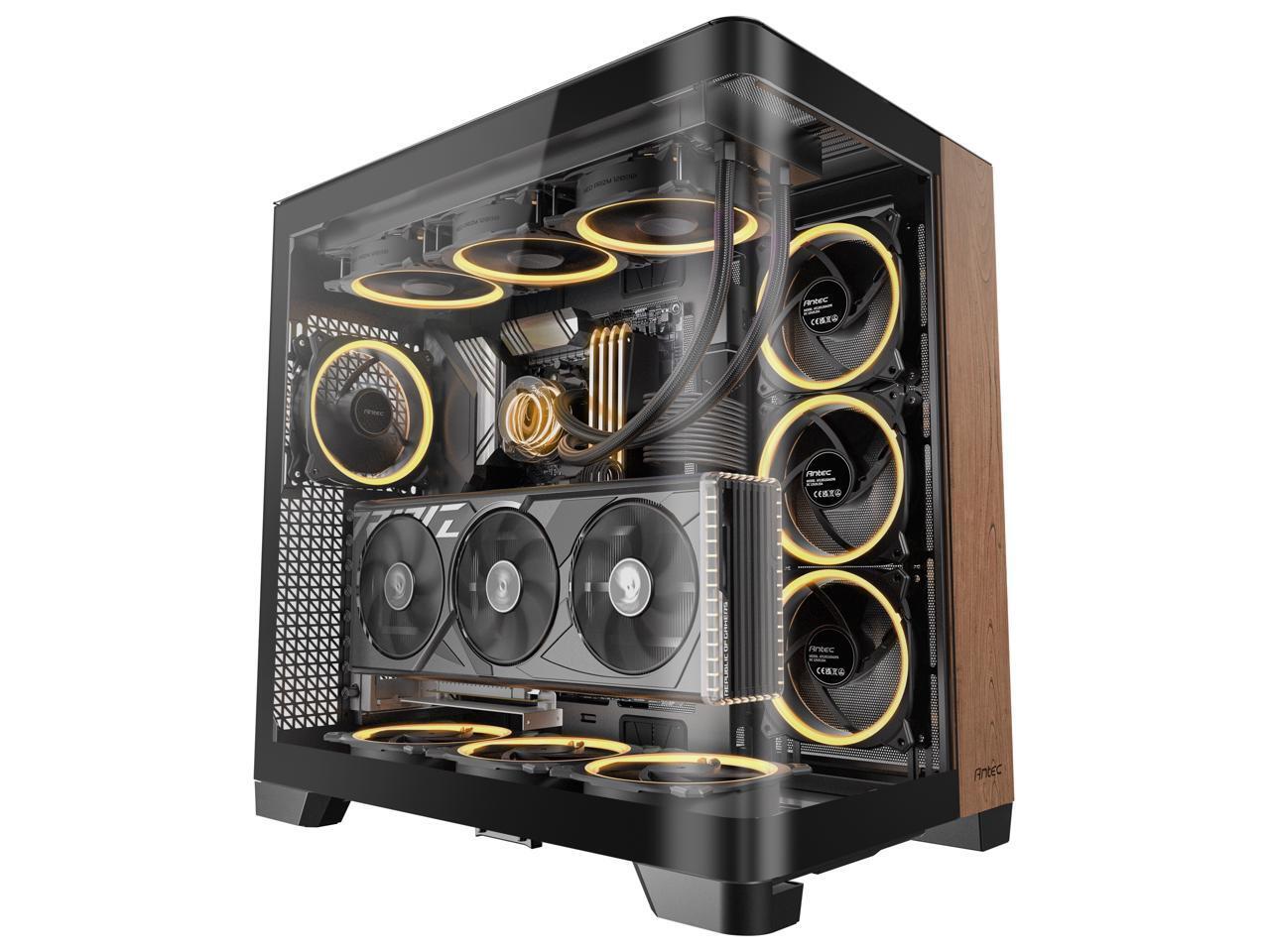 Antec C8 Curve Wood Черное изогнутое стеклоЗакаленное стеклоБесшовная кромка стеклаDual C