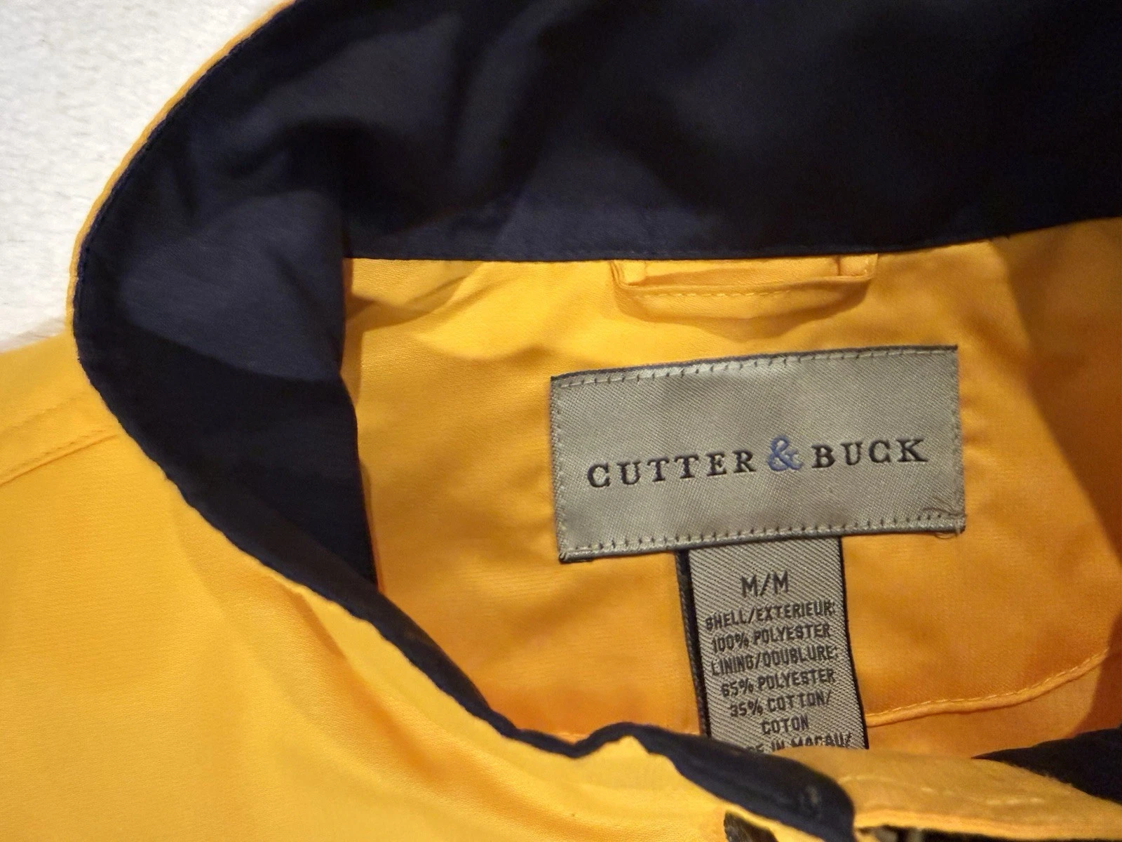 Cutter & Buck Windbreaker Mens M Jacket Y2K Yellow Full Zip Weathertec - product detail image 2