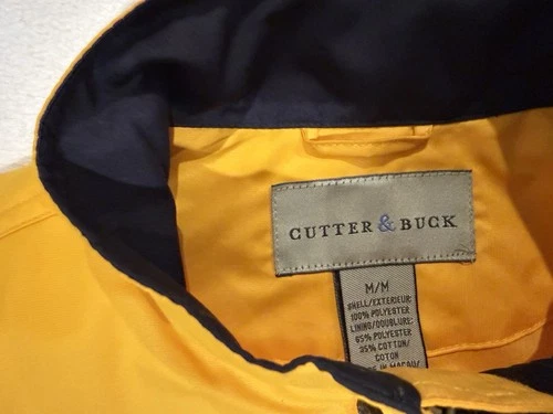 Cutter & Buck Windbreaker Mens M Jacket Y2K Yellow Full Zip Weathertec image 2