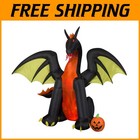 Large Animated Fire & Ice Dragon - Inflatable Yard Decor for Scary School Events