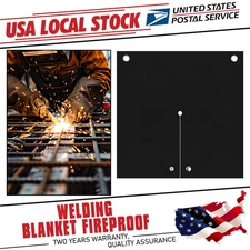 2x Welding Blanket Fireproof Tarp Heat Resistant Material Up 12X12 Inch, Black