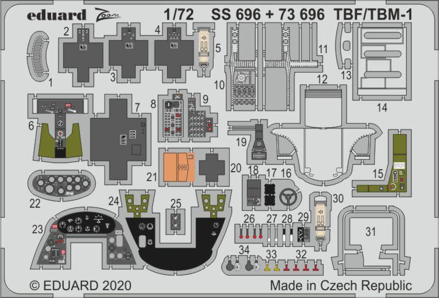 Eduard 73696 1:72 Grumman TBF/TBM-1 Avenger