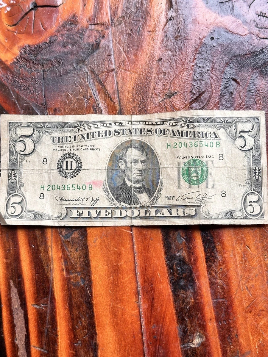 $5 1974 美国小尺寸纸币说明| eBay