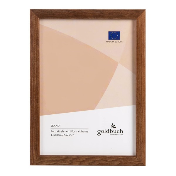 Bilderrahmen 13X18 Cm Holz Braun goldbuch Skandi Portraitrahmen Echt Holz-image