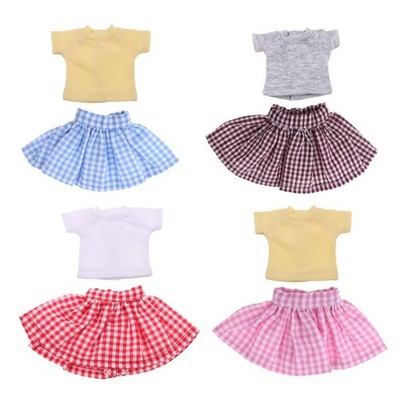 Modisches Puppen T Shirt & Puppen Tutu Rock Kleidung für Puppen im Maßstab