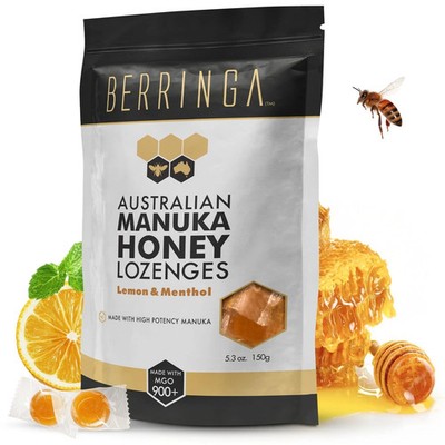 Manuka Honey Lozenges with Lemon Menthol, MGO 900+, 30 Count, 5.3 oz