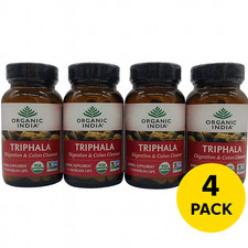 4PK Organic India Triphala 90ct Digestion Colon Cleanse Detox EXP 03/27