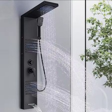 Colonna Pannello doccia idromassaggio LED Set Acciaio inox con Doccetta Cascata