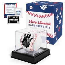 Baby Baseball Handprint Ornament Kit, Ink Pad for Hand and Footprints - Uniqu...