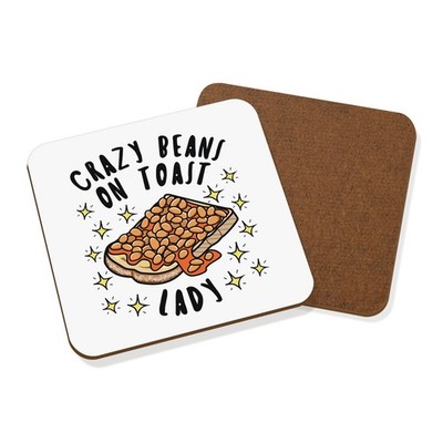 Crazy Beans On Toast Lady Sterne Untersetzer Getränke Matte lustig Essen Liebhaber Frühstück