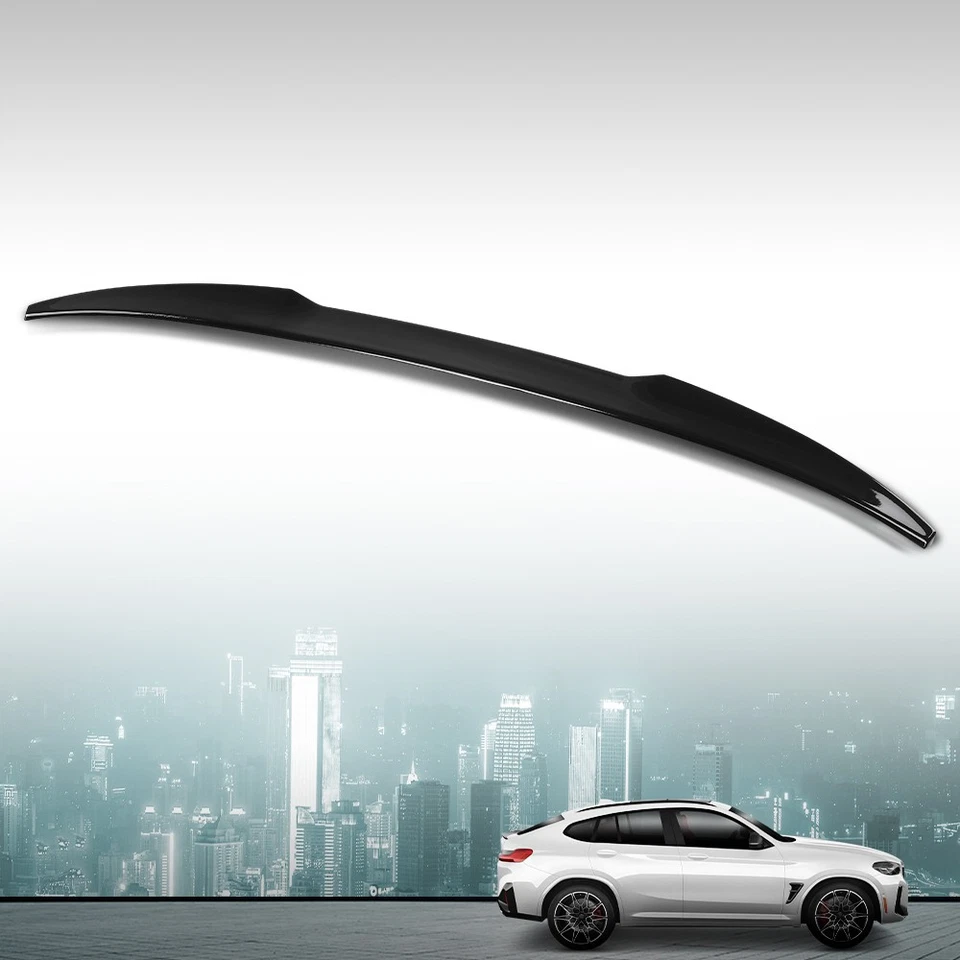 Fit For 2019-2024 BMW X4 G02 M4 Style Rear Trunk Spoiler Roof Wing Glossy Black - Image 2 of 4