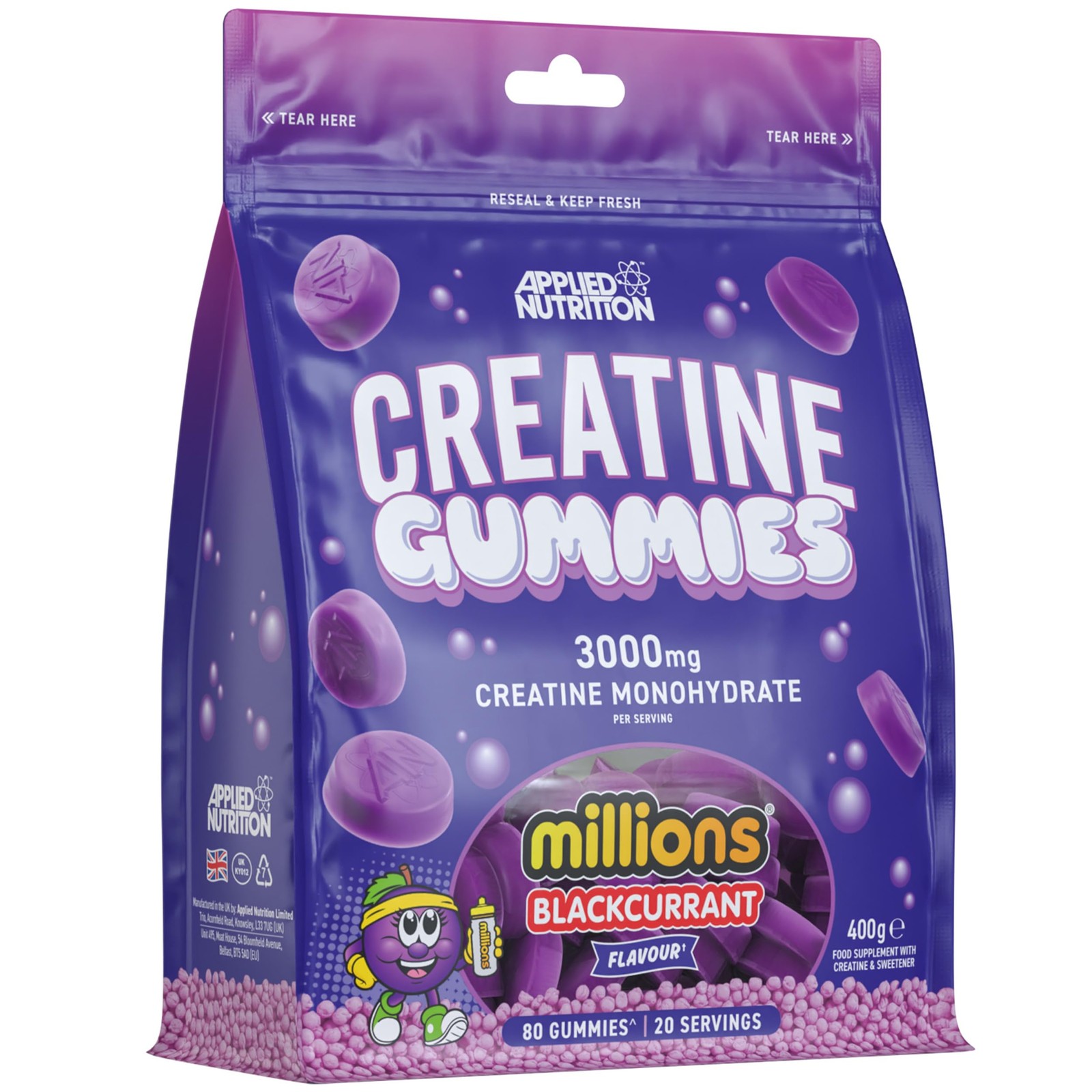 Applied Nutrition Creatine Gummies - 3000mg Creatine Monohydrate per Serving - 8