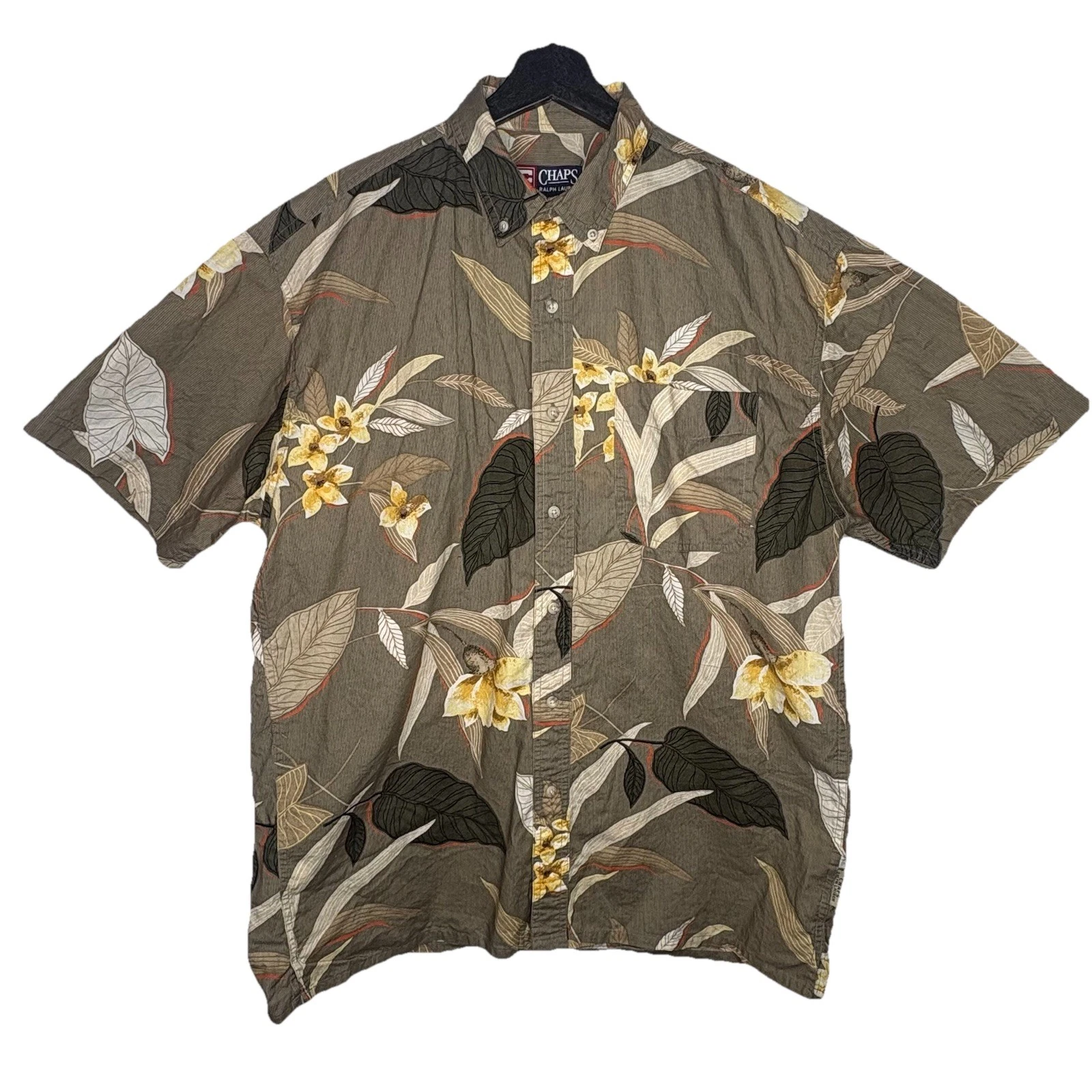Vintage Chaps RalphLauren L Floral Hawaiian Short Sleeve Buttondown 100% Cotton