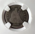 1891 S Seated Liberty Silver Quarter 25C