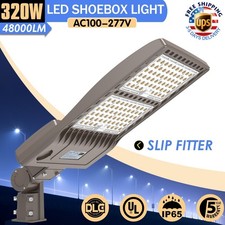 320W LED Parking Lot Shoebox Light Commercial Street Outdoor Pole Fixture 5000K
