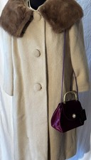 Vintage 1950s/60s Forstmann Wool  Mink Collar Coat Classic Outerwear