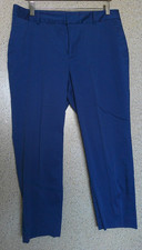 Coldwater Creek Natural Fit Blue Cotton Trousers Pants Women's Size 12 Stretch