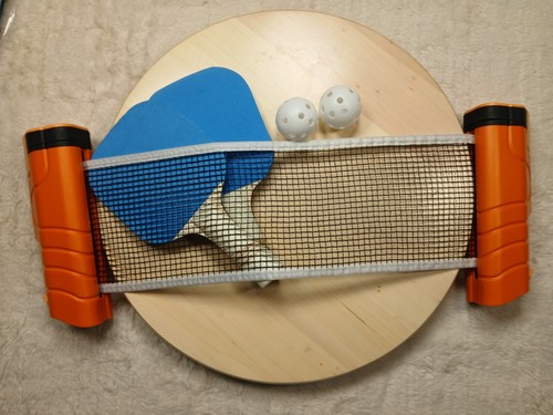 Table Tennis Net and Post Set with Extendable Mini Posts Portable Bats Balls