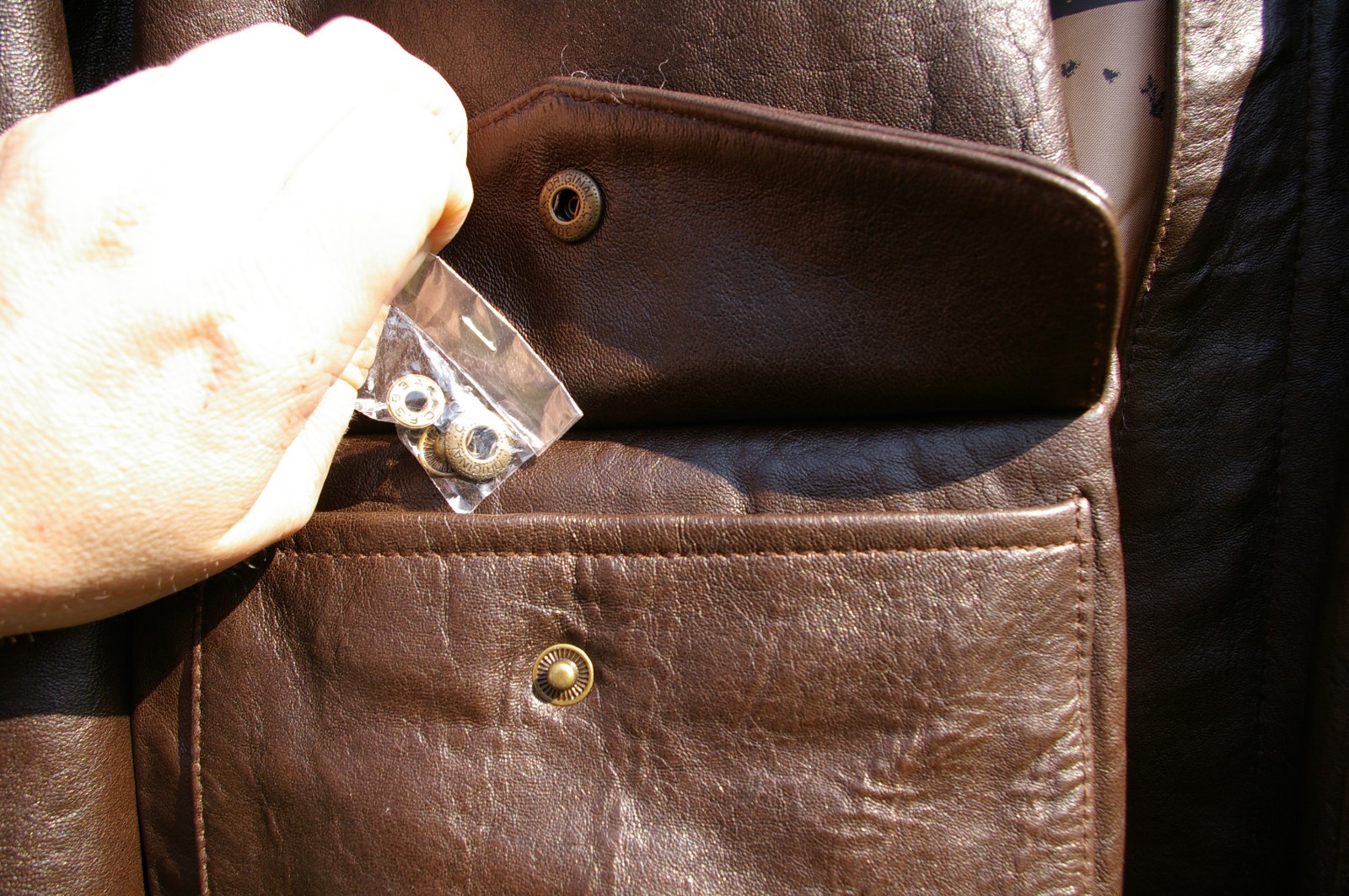 Microsoft Brown Shell 100% Leather Jacket Coat Po… - image 5