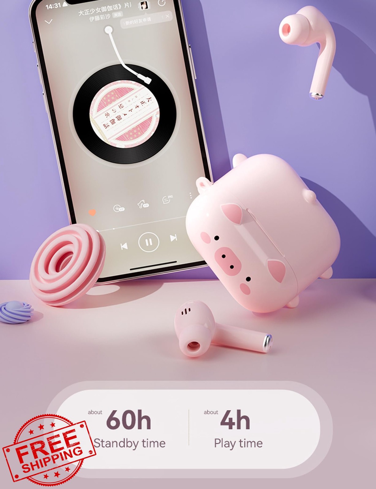 For Iphone Android Girls Headphones Case