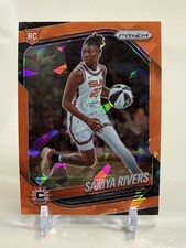 2025 WNBA Prizm  Orange Cracked Ice Saniya Rivers RC Connecticut Sun #131
