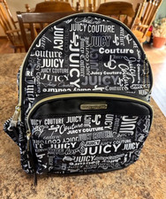Juicy Couture Logo Print Black White Backpack...