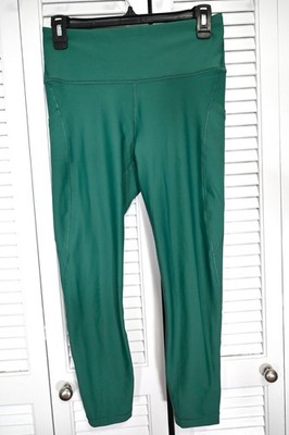 Athleta Interval Stash 7/8 Tight Leggings Green Women s Size M Pockets