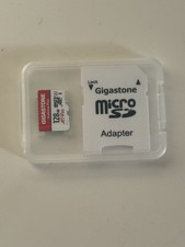 Gigastone Gaming Plus 128GB MicroSD Memory Card adapter In Case
