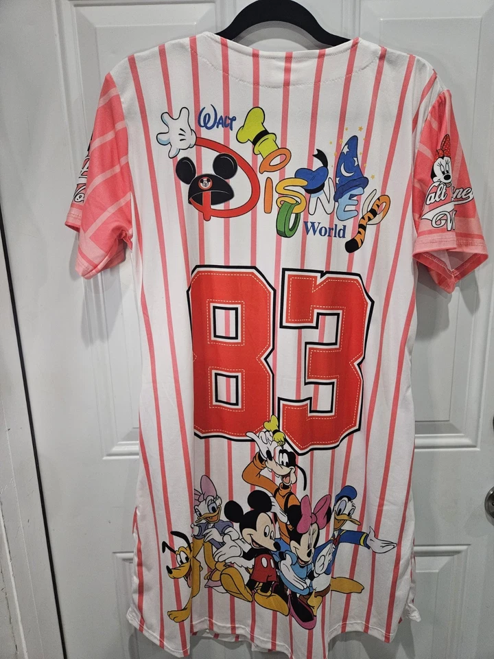 Vestido Jersey de Béisbol Disney Mickey Mouse 23 Rojo Blanco Para Mujer Talla M Foto 3 de 4