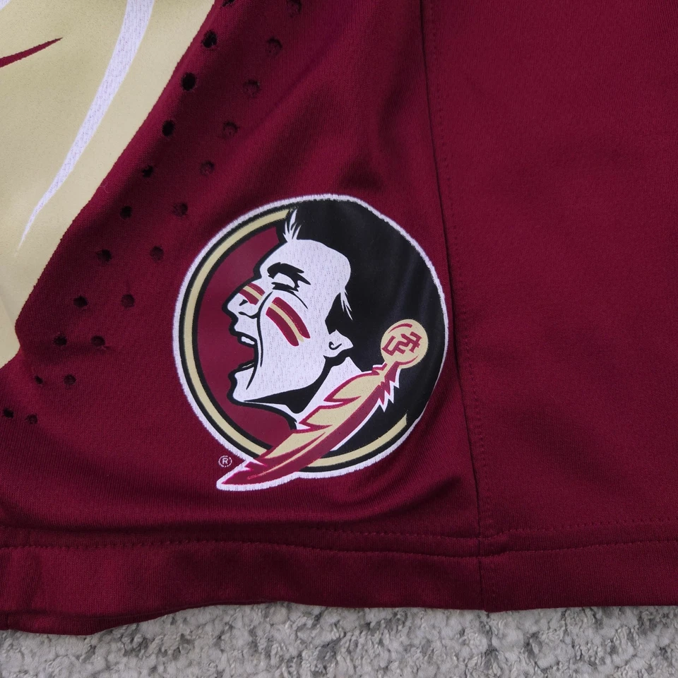 Pantalones Cortos Florida State Seminoles Para Hombres Medianos Nike FSU Malla Entrenamiento Logo Pluma Foto 2 de 4