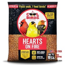 10 lb. 100% Hulled Sunflower Hearts with Chili - Hearts on Fire 3.74 per gallon
