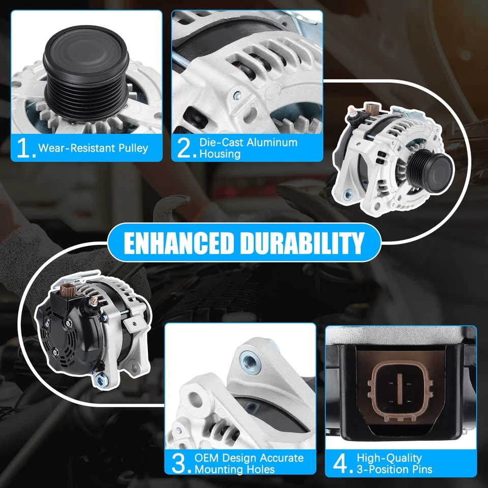 Genuine Alternator For 2006 2007 2008 Toyota RAV4 2.4L 100Amp 10-Year Warranty Foto 3 de 4